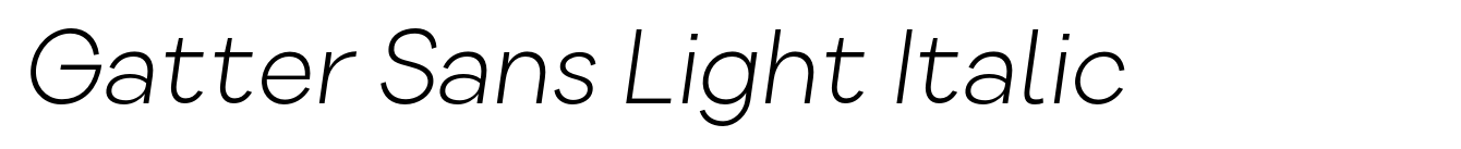 Gatter Sans Light Italic